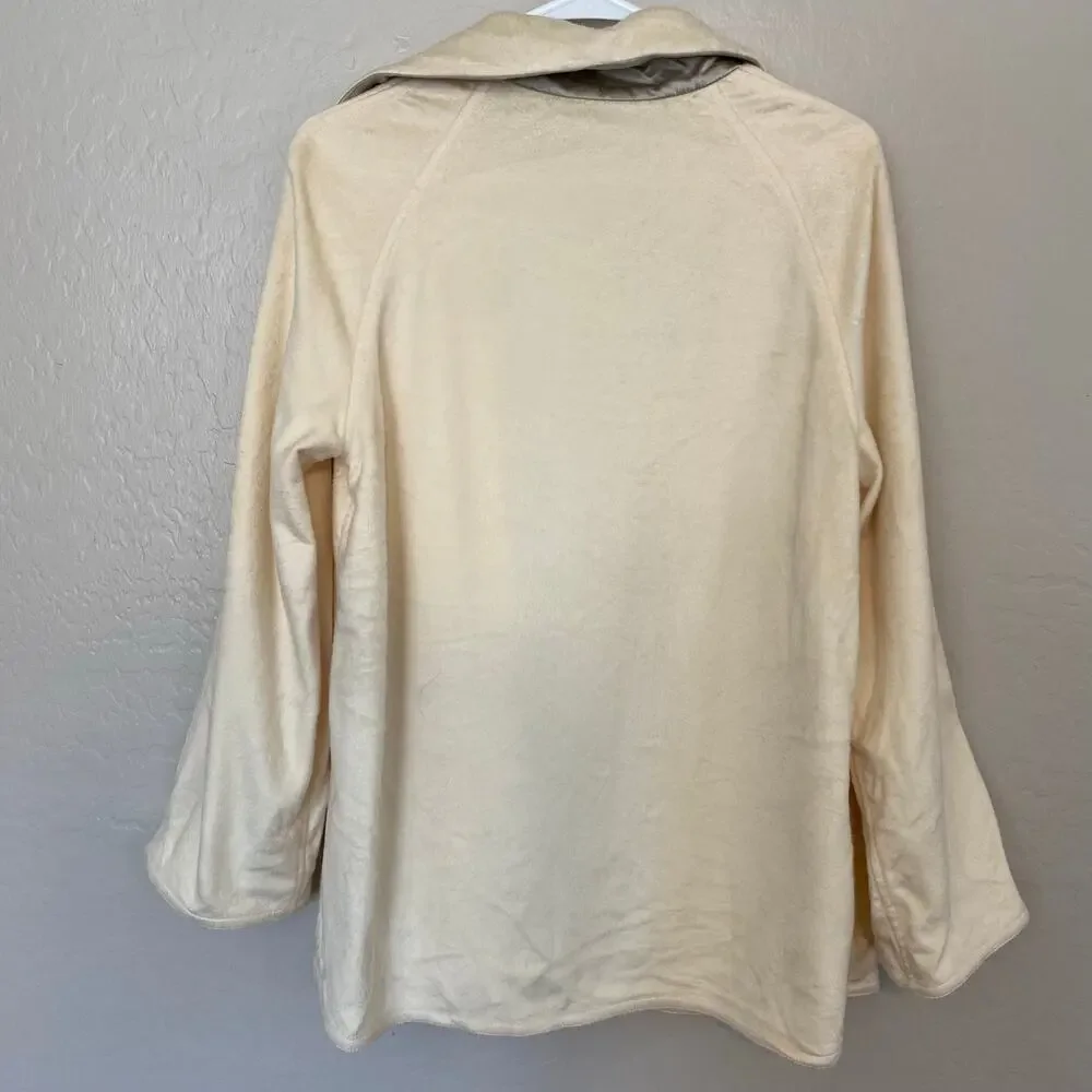Dusan 100% Cashmere Coatigan Womens Size Medium Satin Trim Cardigan Open Front - Picture 6 of 6